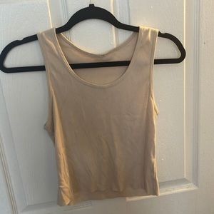Cropped tan tank top
